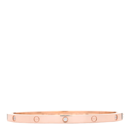 Cartier 18K Pink Gold 6 Diamond Small LOVE Bracelet 16 1 of 5