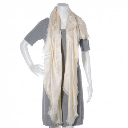 Louis Vuitton Silk Wool Monogram Shawl White 3 of 7