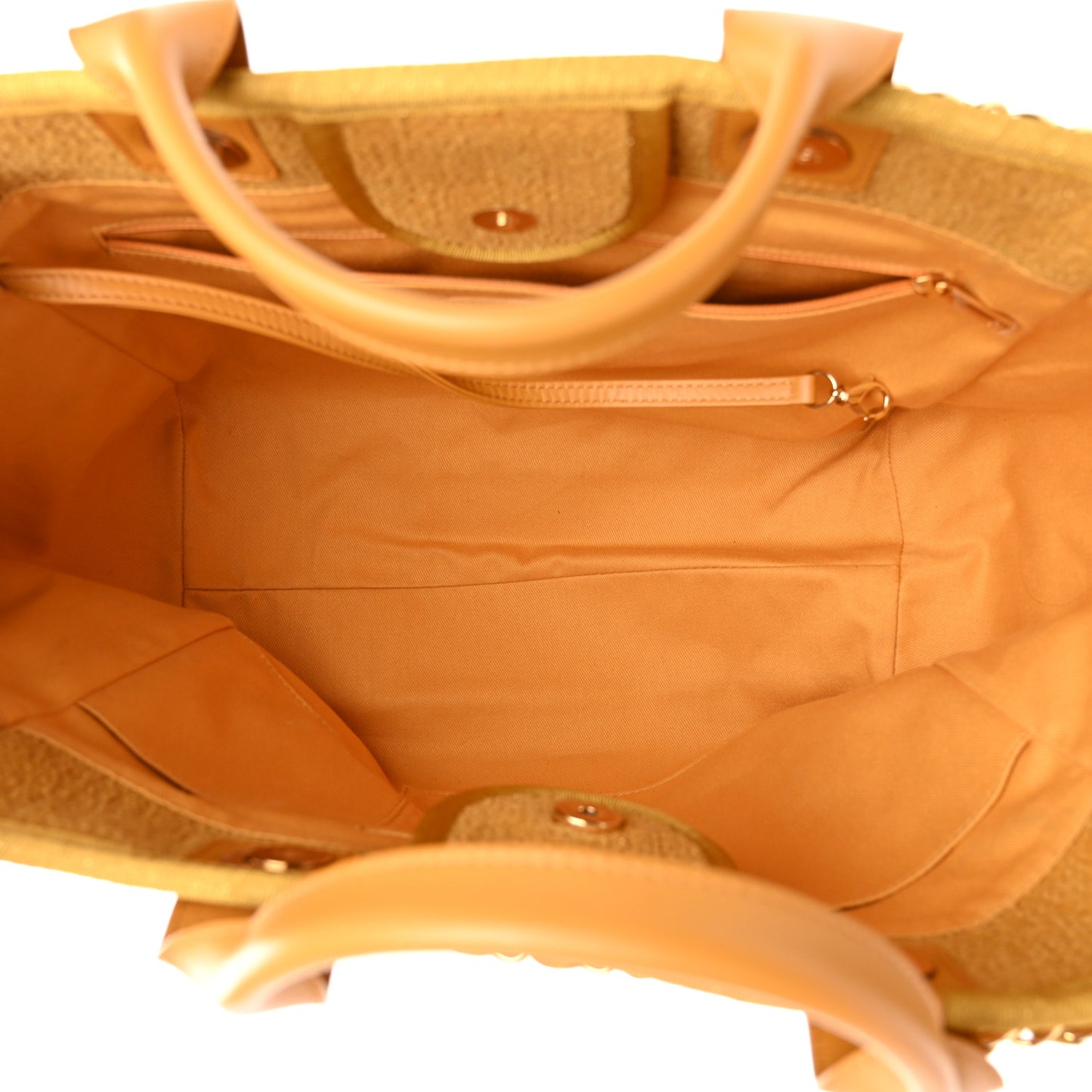 Lurex Boucle Medium Deauville Tote Yellow