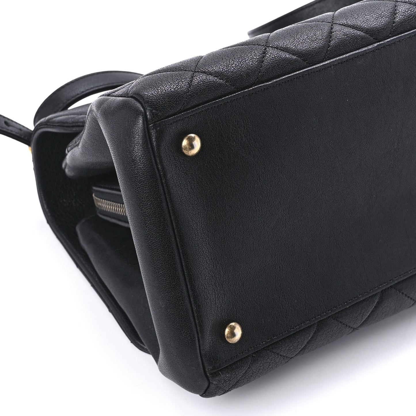 Shiny Sheepskin Quilted Large Trapezio Flap Black