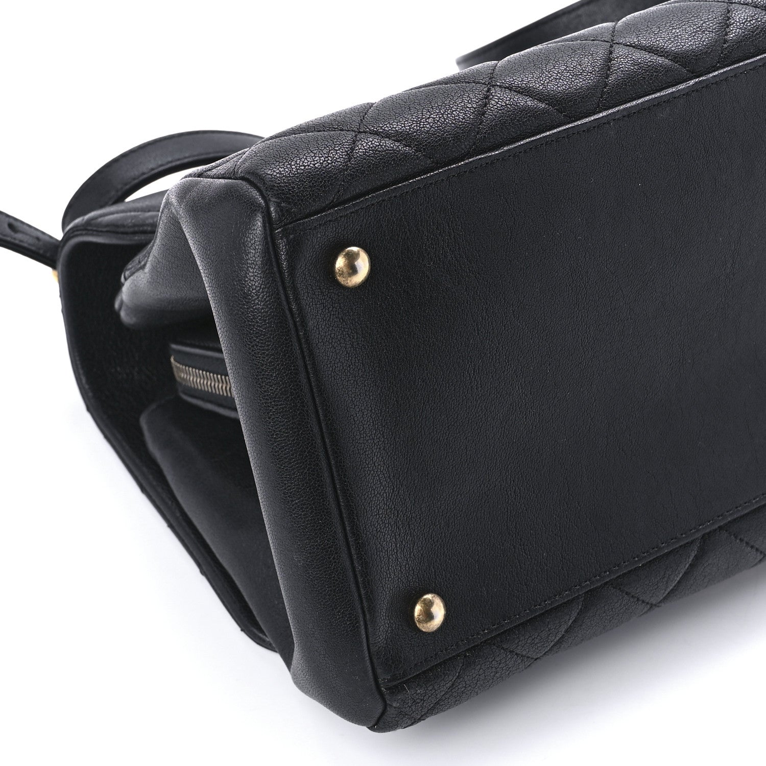 Chanel Shiny Sheepskin Quilted Large Trapezio Flap Black 11 of 12