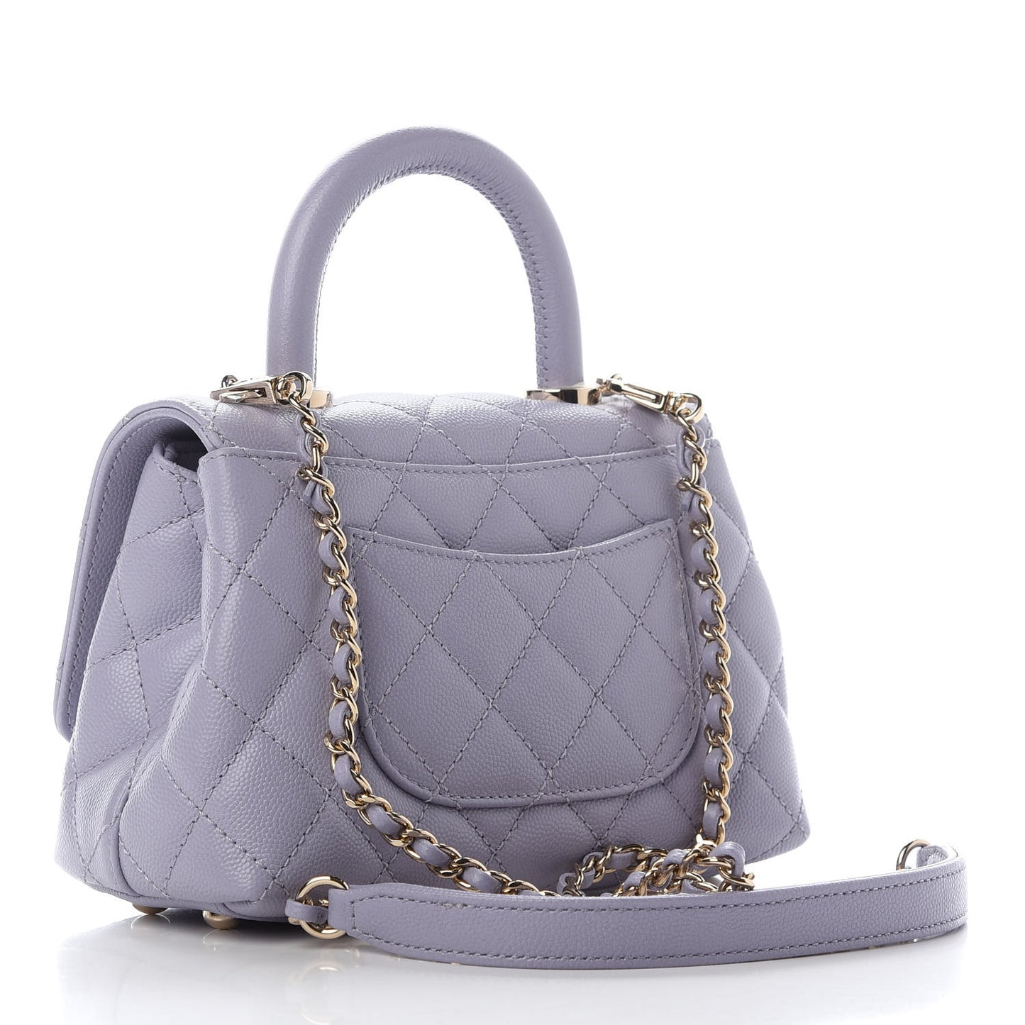 Caviar Quilted Extra Mini Coco Handle Flap Light Purple
