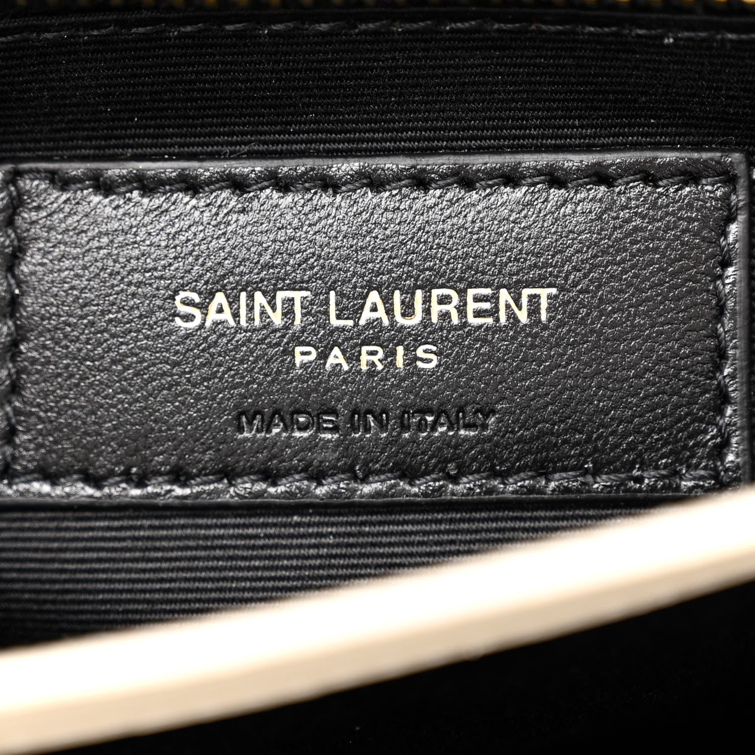 Saint Laurent Calfskin Y Quilted Monogram Toy Loulou Crossbody Bag Blanc Vintage 6 of 10