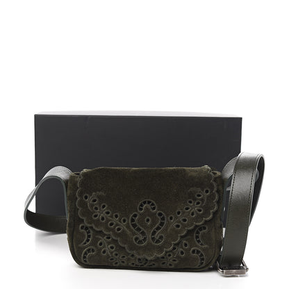 Chanel Suede Embroidered Flap Dark Green 10 of 10