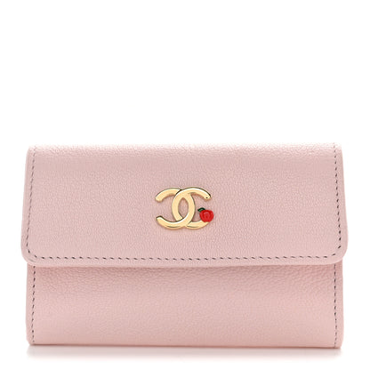 Chanel Grained Goatskin CC Apple Flap Card Holder Light Pink 1 of 9