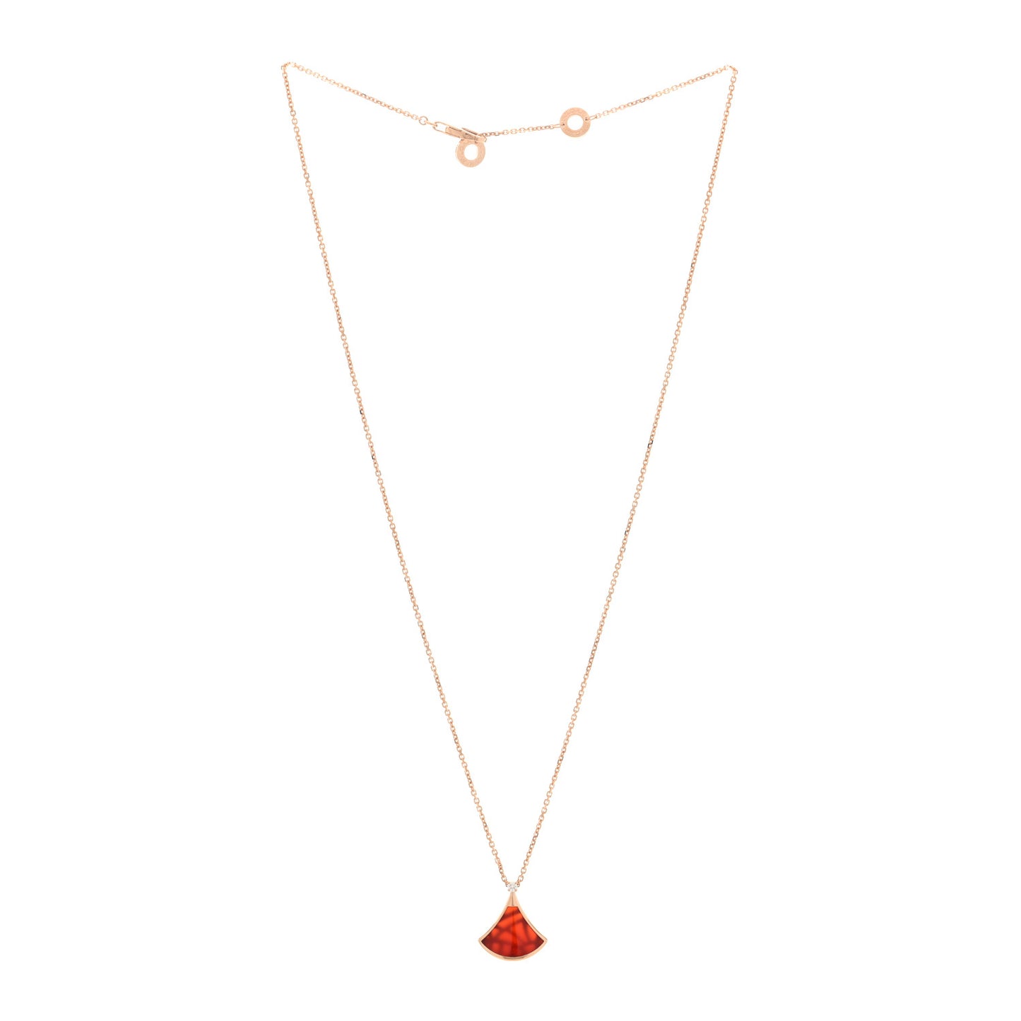 18K Rose Gold Diamond Carnelian Divas' Dream Pendant Necklace