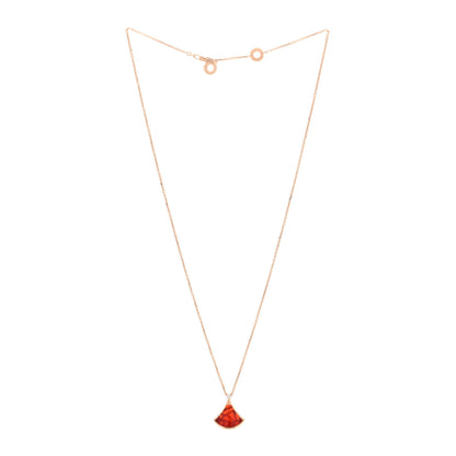 Bulgari 18K Rose Gold Diamond Carnelian Divas' Dream Pendant Necklace 3 of 5