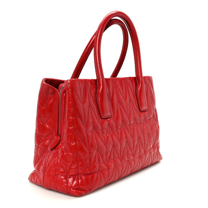 Miu Miu Nappa Matelasse Tote Fuoco 3 of 12