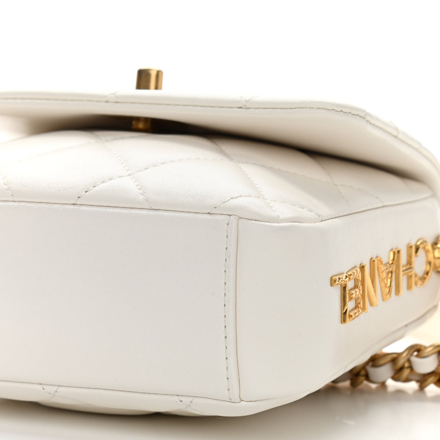 Chanel Lambskin Quilted Mini Side Note Flap White 10 of 11