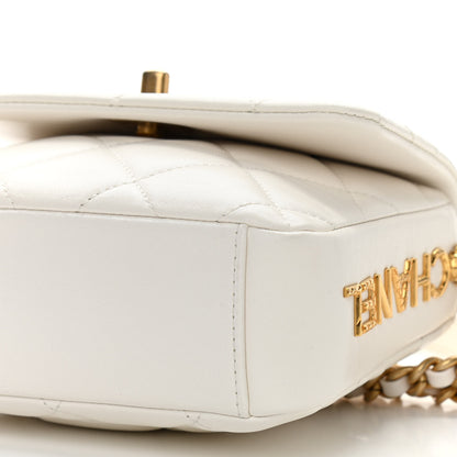 Chanel Lambskin Quilted Mini Side Note Flap White 10 of 11