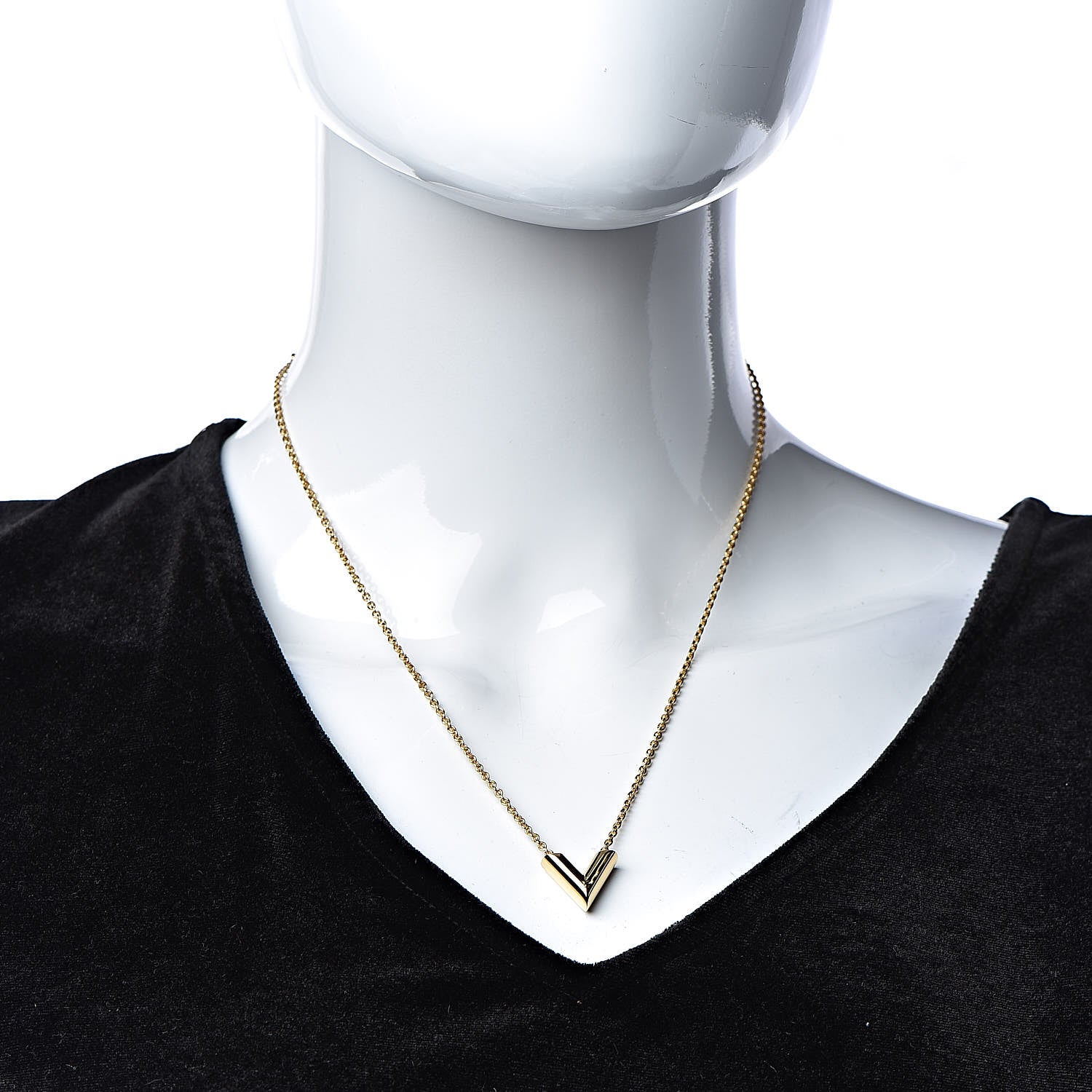 Louis Vuitton Essential V Necklace Gold 2 of 7