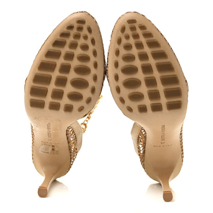 Bottega Veneta Mesh Nappa Chunky Chain Sandals 37 Beige Pony 5 of 12