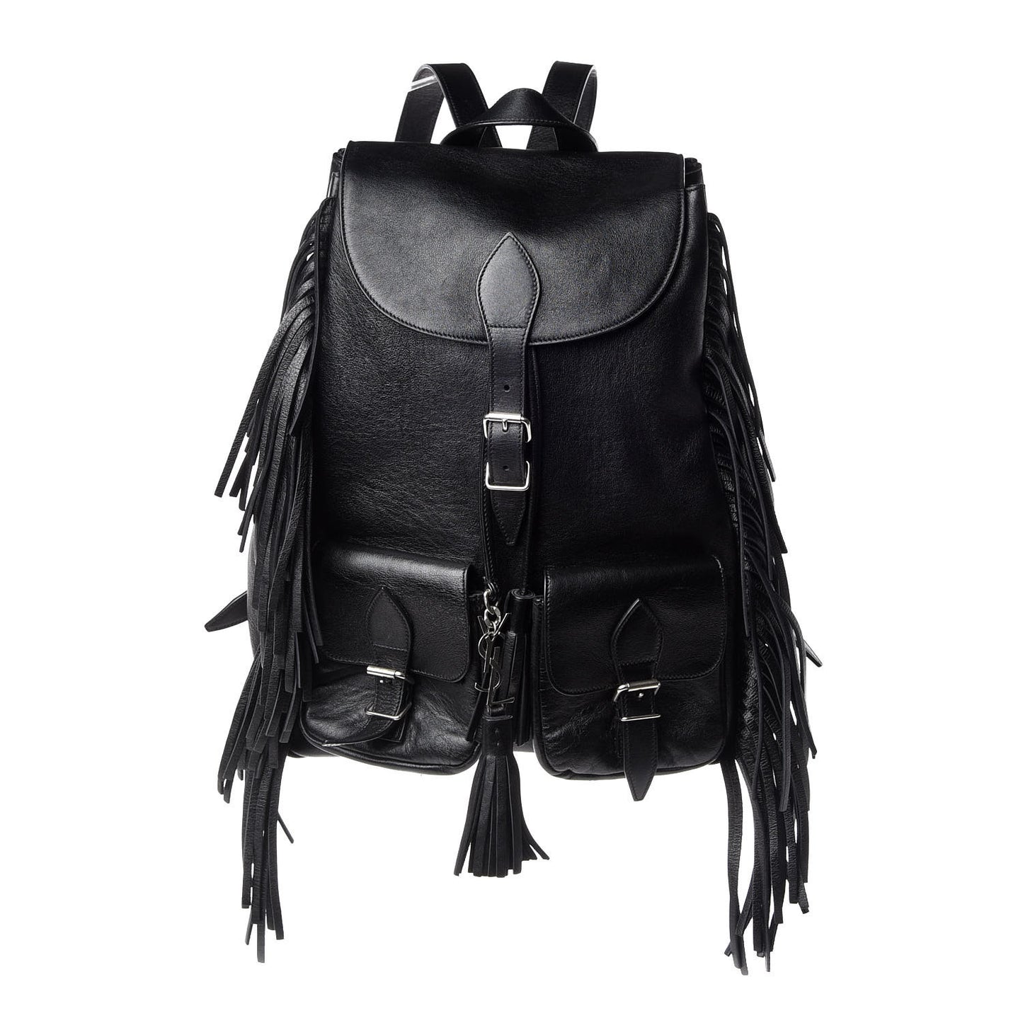Calfskin Fringe Festival Backpack Black