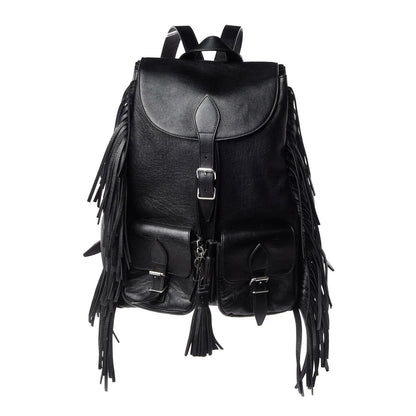 Saint Laurent Calfskin Fringe Festival Backpack Black 1 of 9