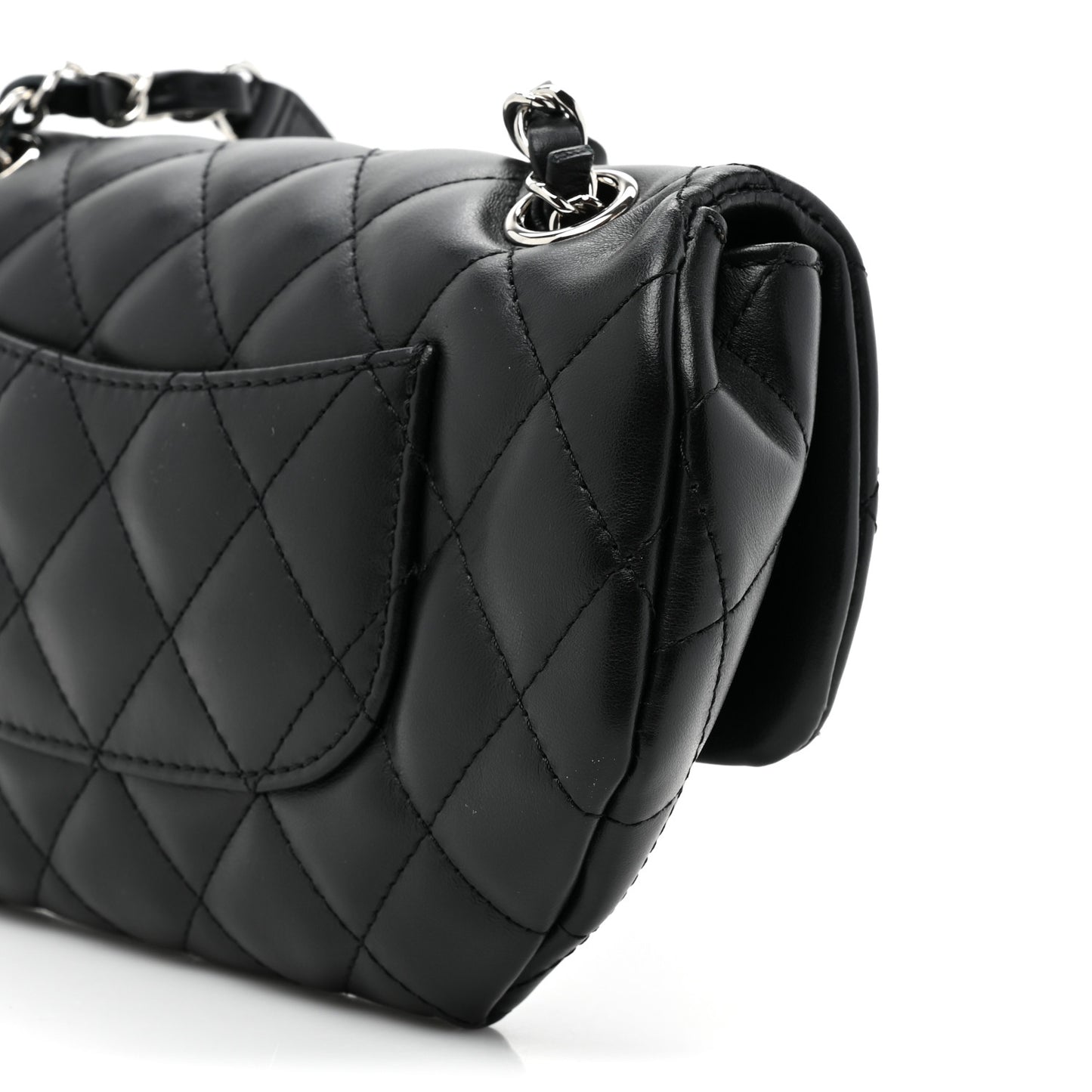 Calfskin Quilted CC Uniform Flap Belt Bag Black