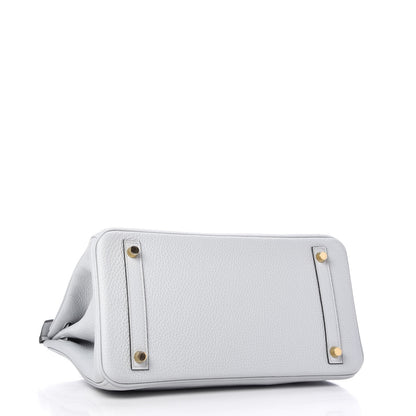 Hermes Taurillon Clemence Birkin 30 Bleu Pale 4 of 11
