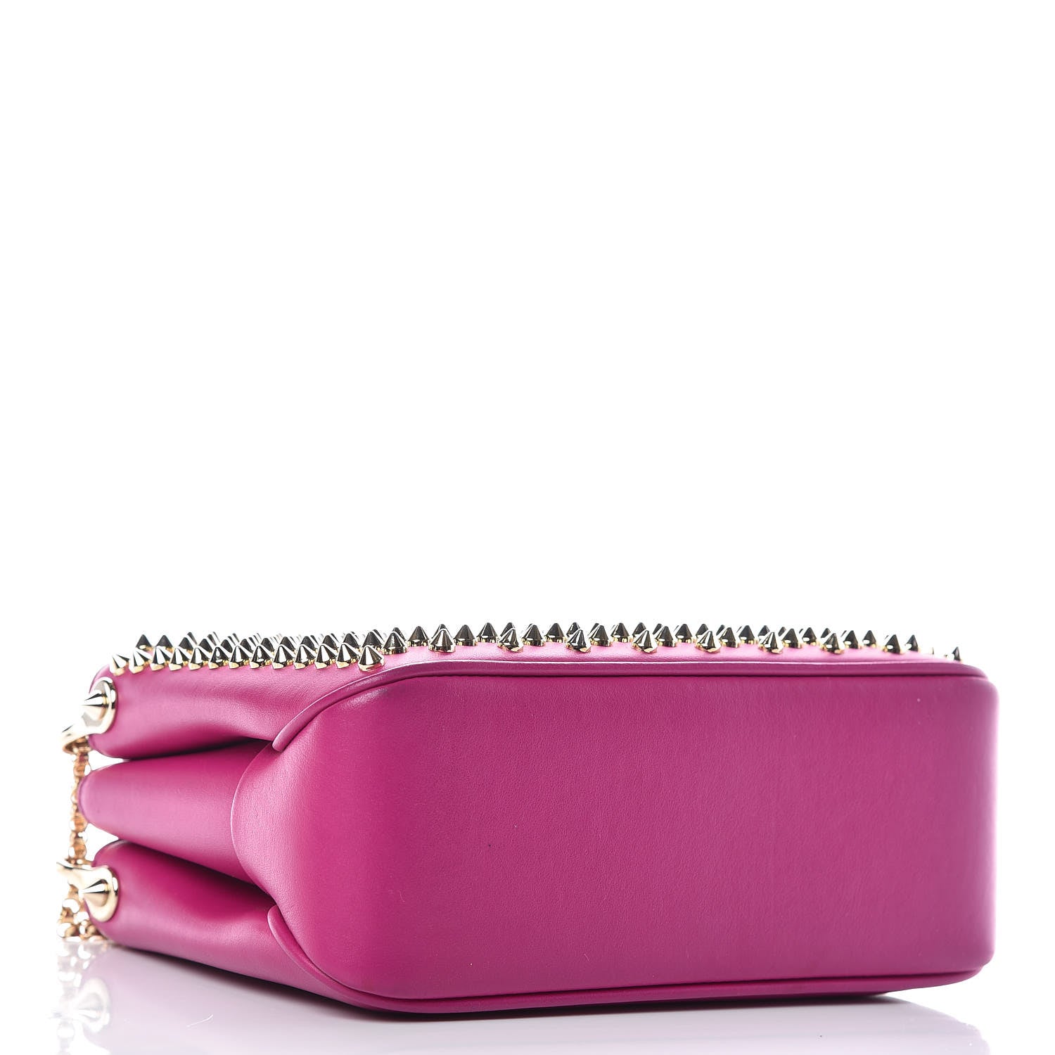 Christian Louboutin Calfskin Small Triloubi Paris Spikes Chain Bag Fuchsia 4 of 10