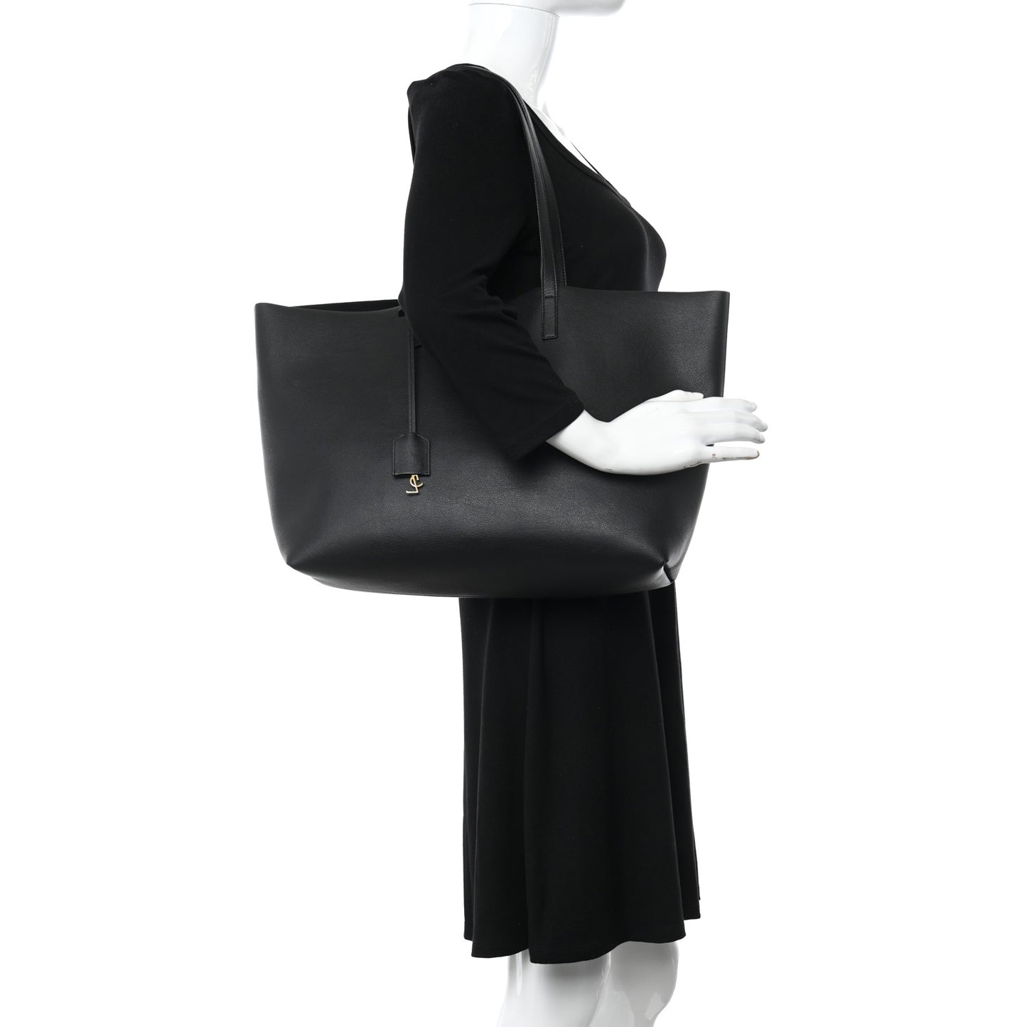 Calfskin Large Shopping Tote Black