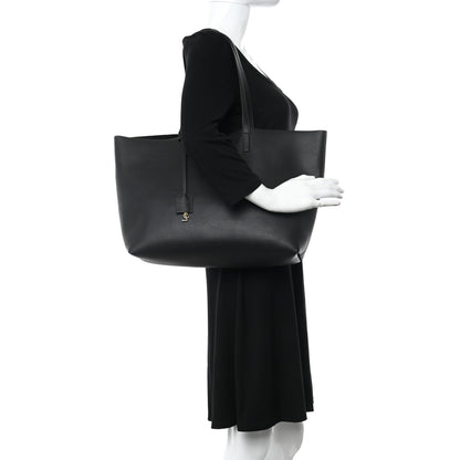 Saint Laurent Calfskin Large Shopping Tote Black 2 of 18
