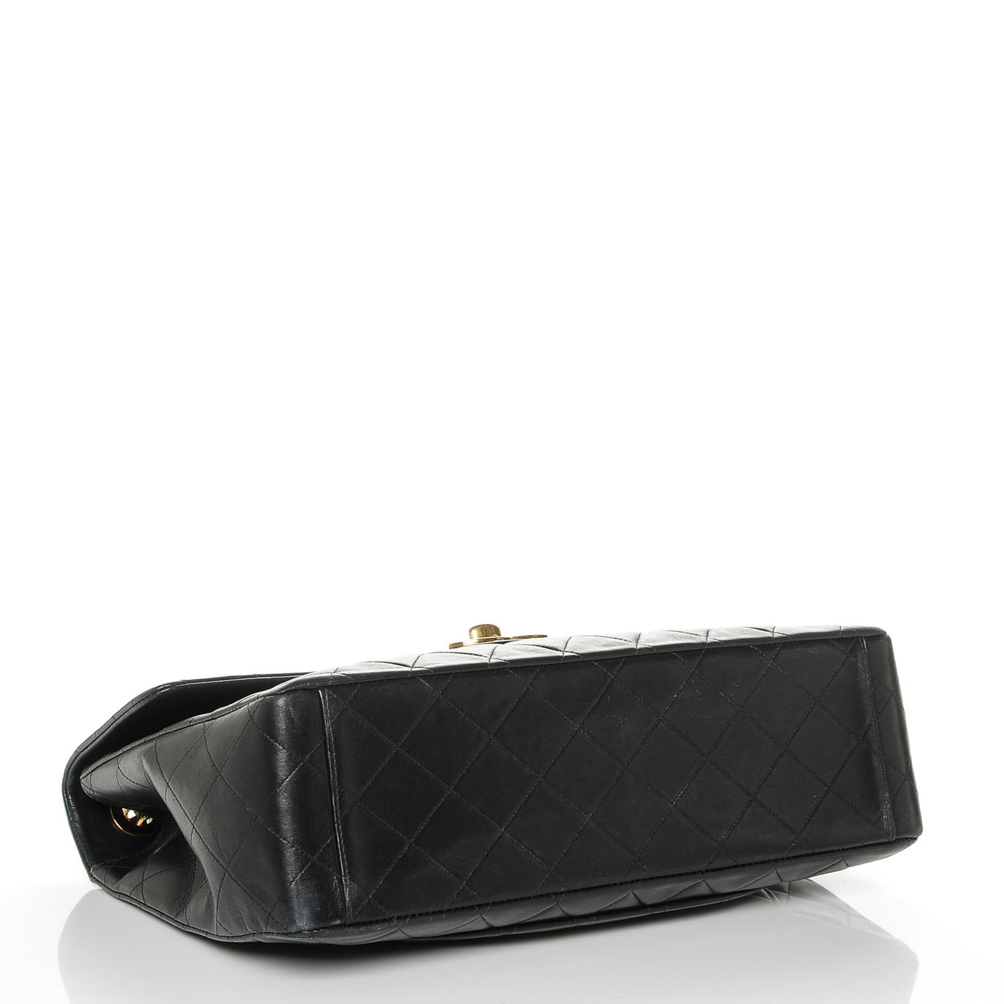 Lambskin Quilted XL Jumbo Single Flap Black