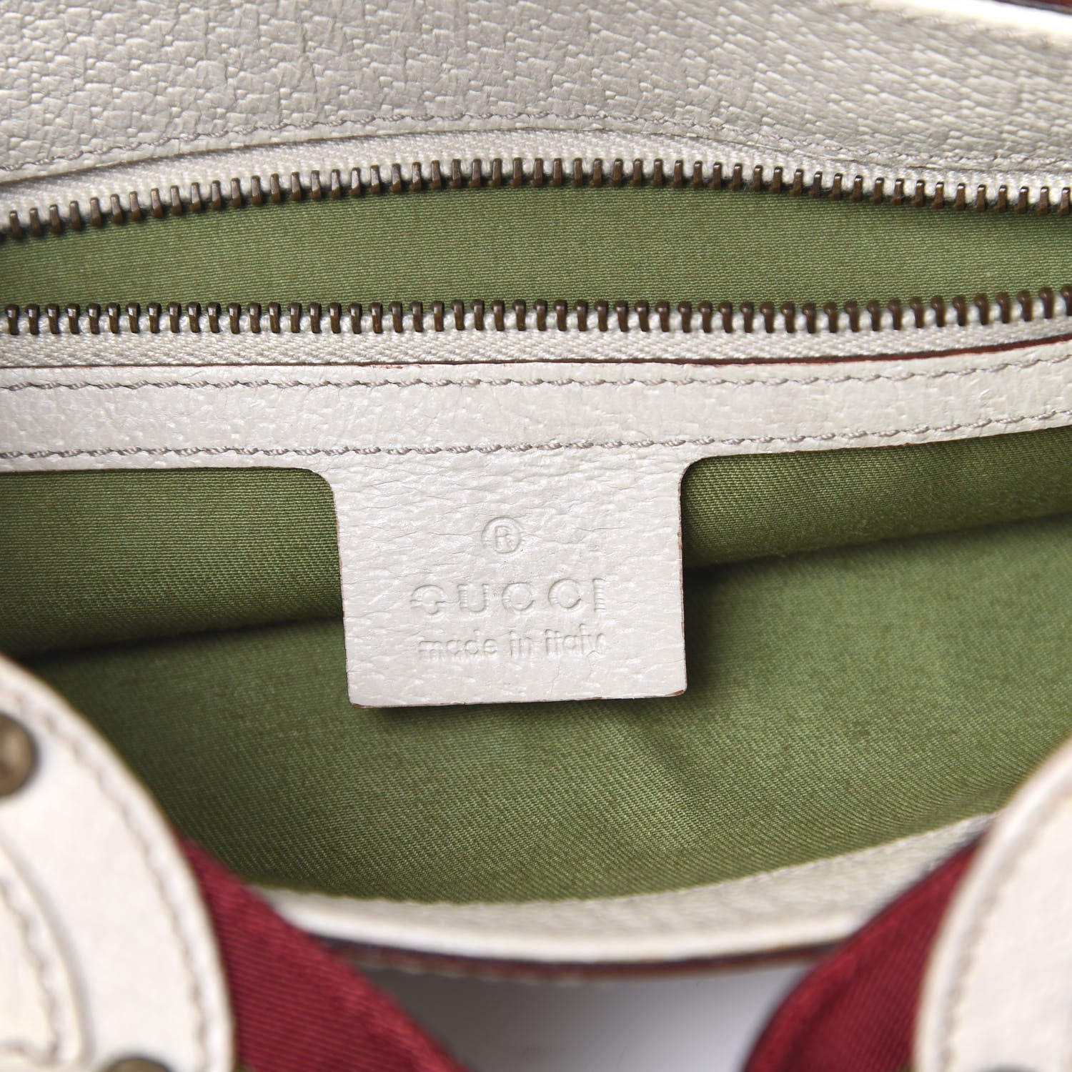 Gucci Monogram Studded Pelham Runway Flap Bag White 6 of 11