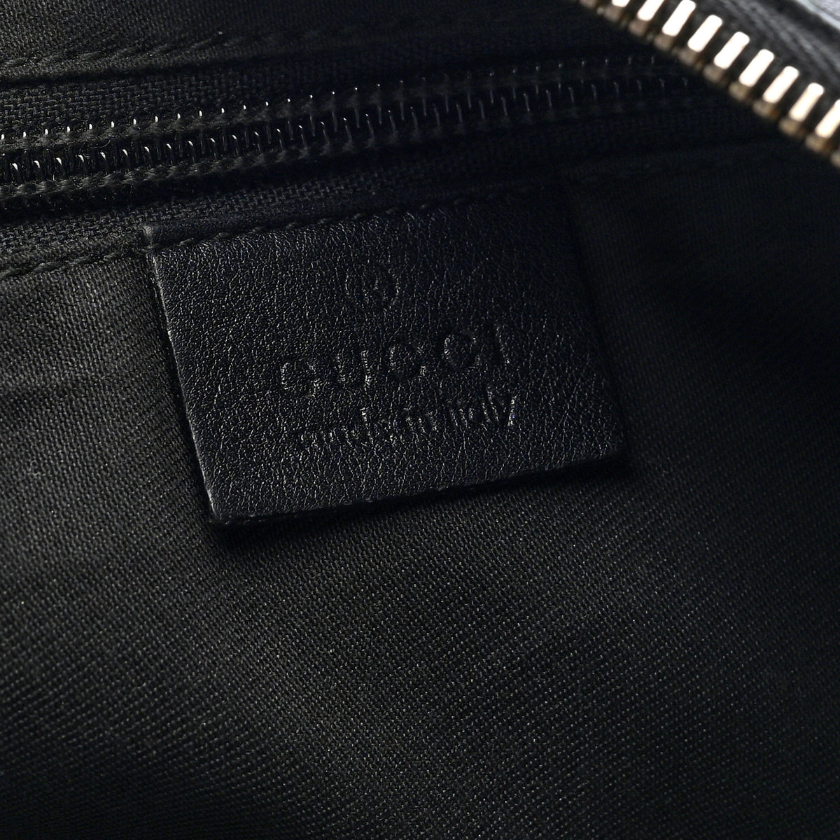 Lurex Monogram Medium Half Moon Hobo Black