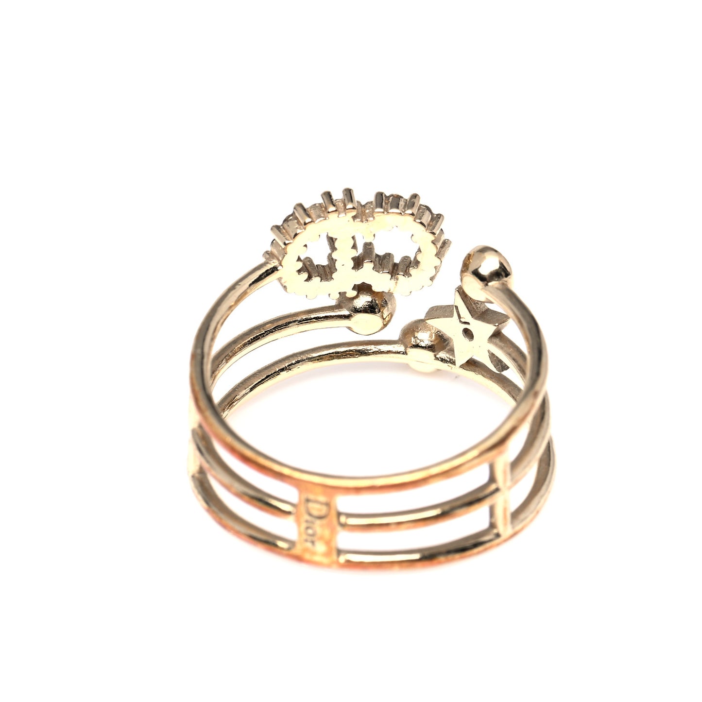 Metal Crystal Shiny-D Ring L Gold