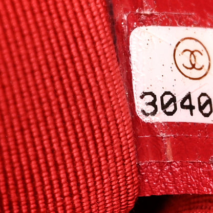 Chanel Calfskin Quilted Small CC Chain Accordion Tote Red 7 of 11