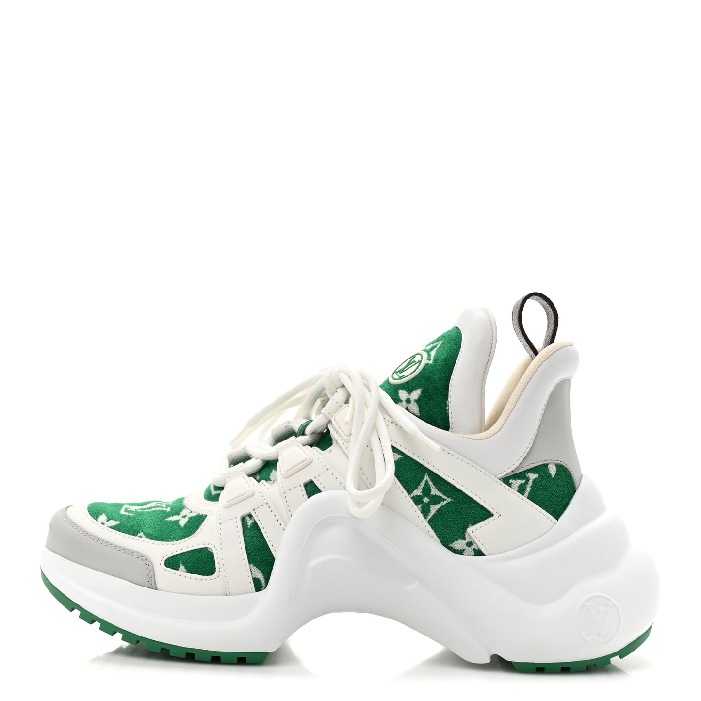 Jacquard Velvet Monogram LV Archlight Sneakers 38.5 White Vert