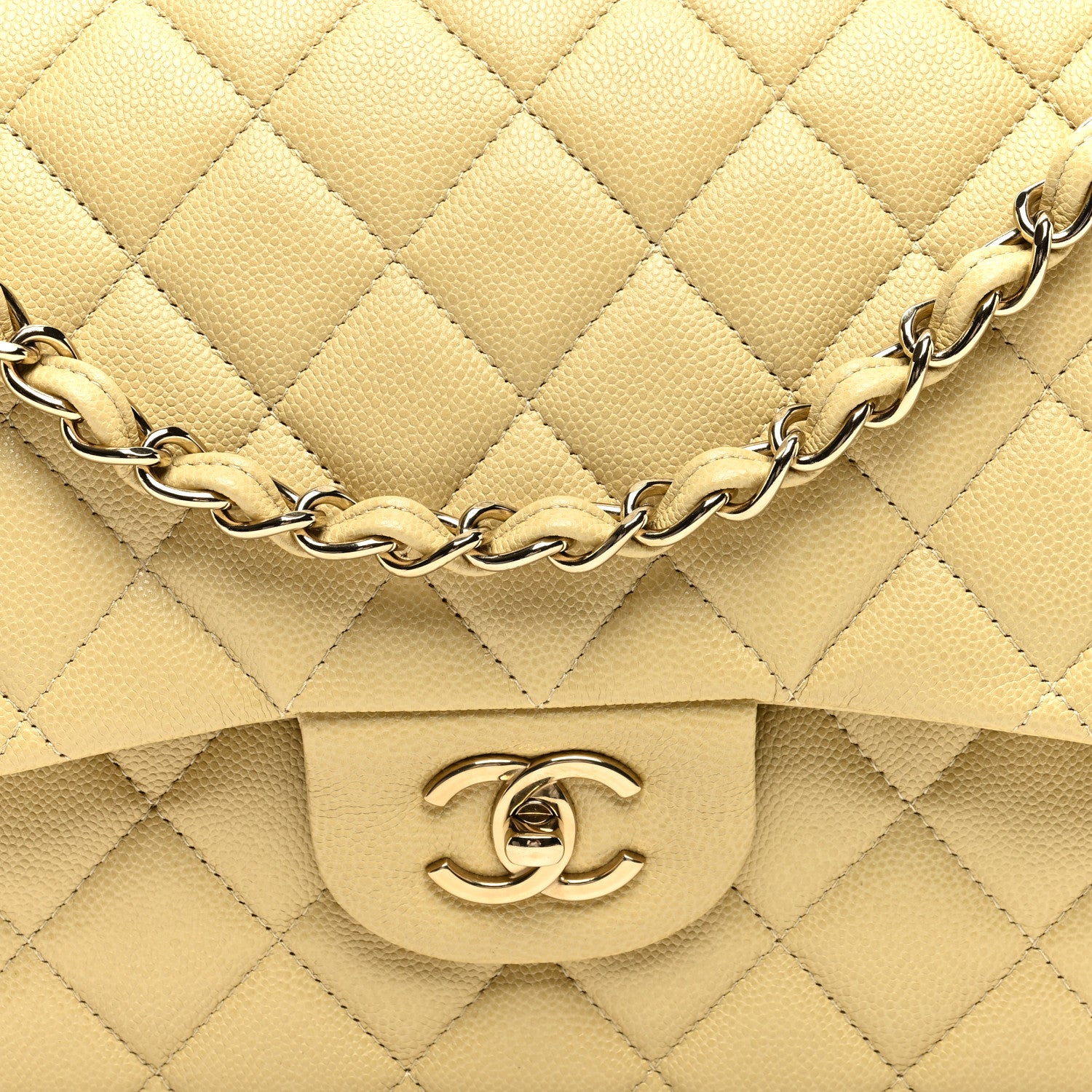 Chanel Caviar Quilted Jumbo Double Flap Light Green 8 of 10