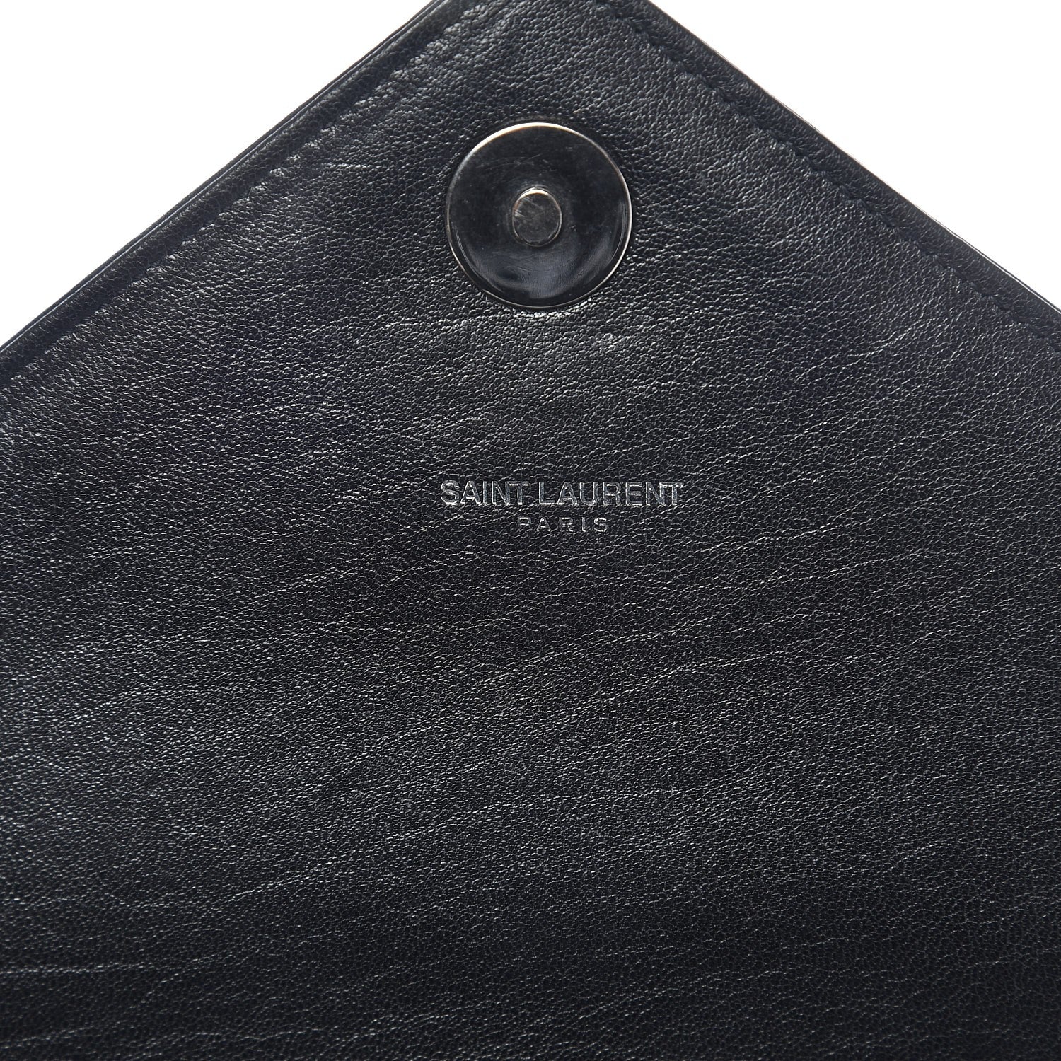 Saint Laurent Sheepskin Matelasse Chevron Monogram Large College Satchel Black 7 of 9