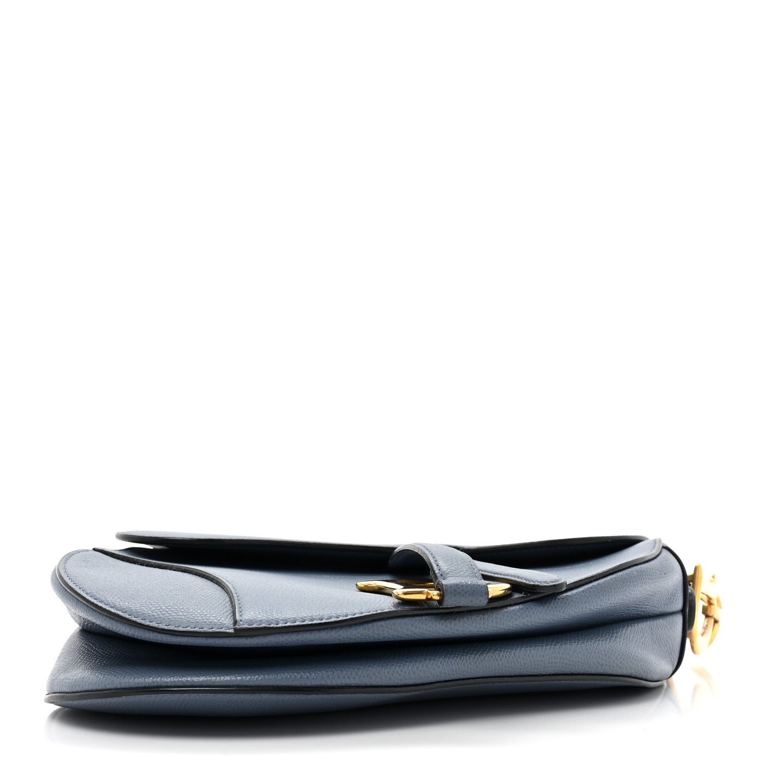Christian Dior Grained Calfskin Saddle Bag Denim Blue 4 of 13