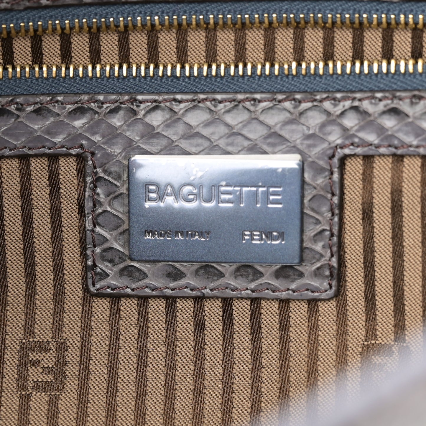 Snakeskin Baguette Grey
