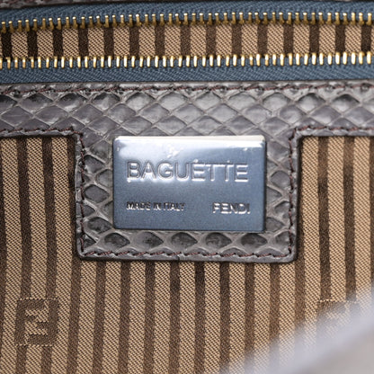 Fendi Snakeskin Baguette Grey 6 of 14