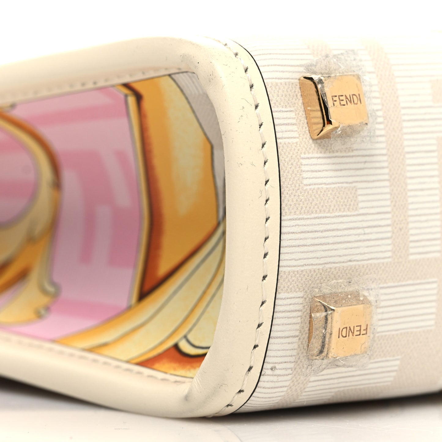 X VERSACE Calfskin Plexiglass Fendace FF Baroque Mini Fendi Sunshine Shopper Tote Gold Rosa White Ice Ciad