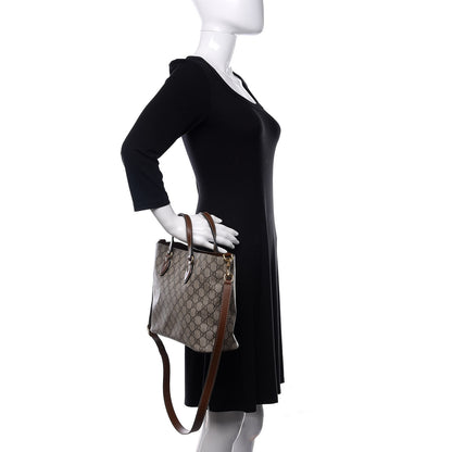 Gucci Soft GG Supreme Monogram Small Crossbody Tote Beige Cuir 3 of 11