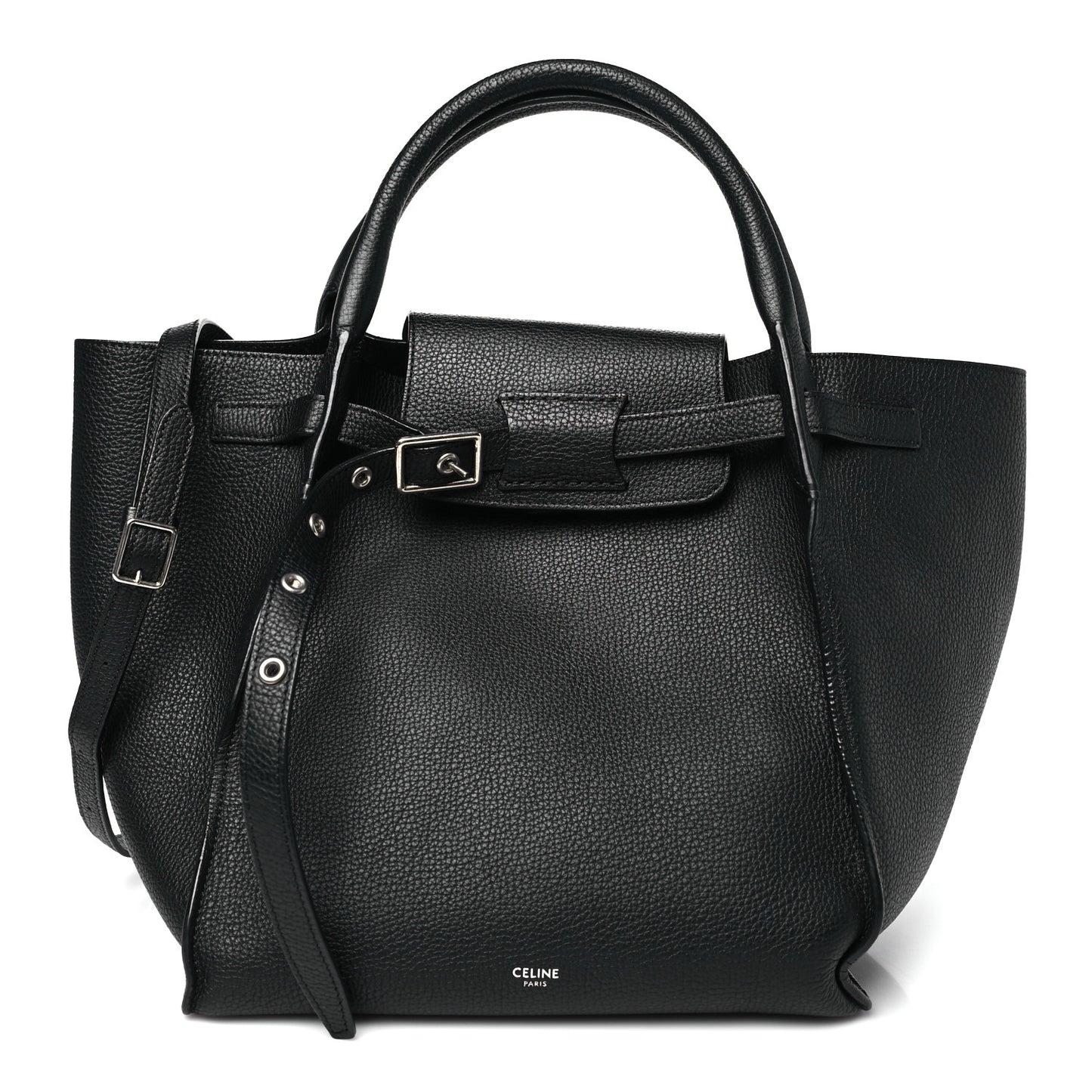 Supple Grained Calfskin Medium Big Bag Black