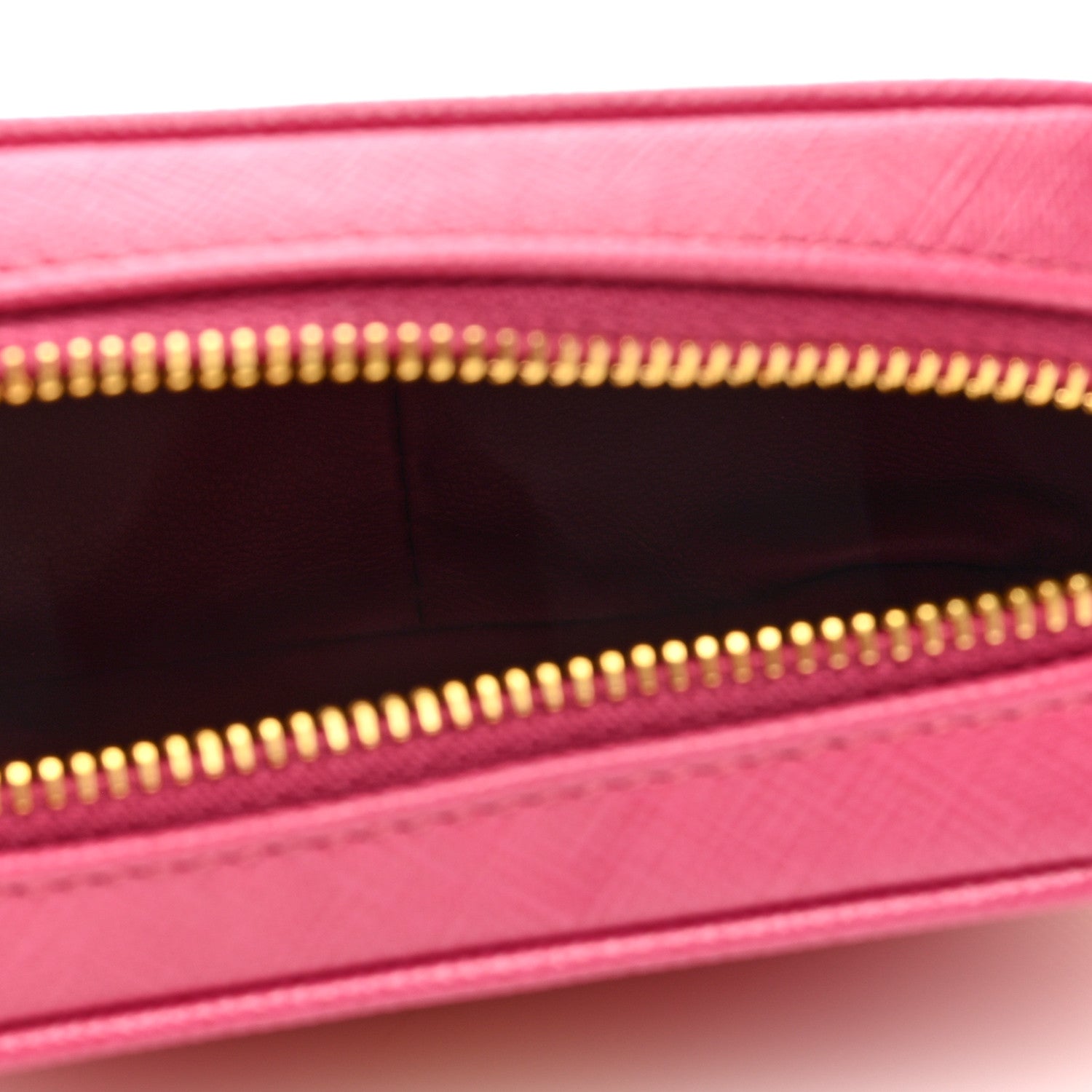 Prada Saffiano Zip Pouch Charm Pink 5 of 6