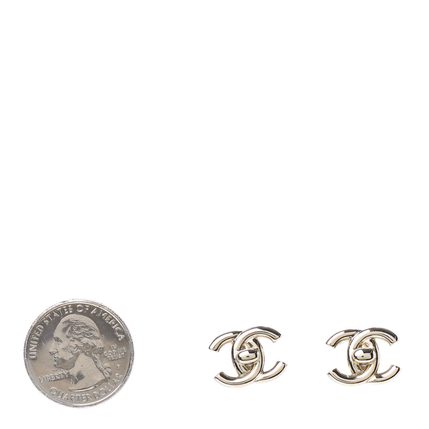 Chanel Metal CC Turnlock Earrings Gold 2 of 4