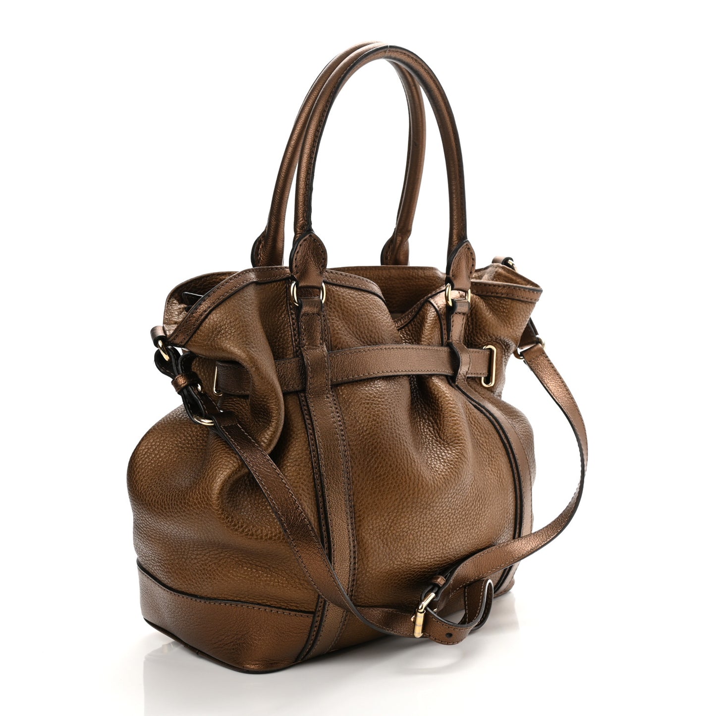 Grainy Calfskin Medium Golderton Tote Antique Gold