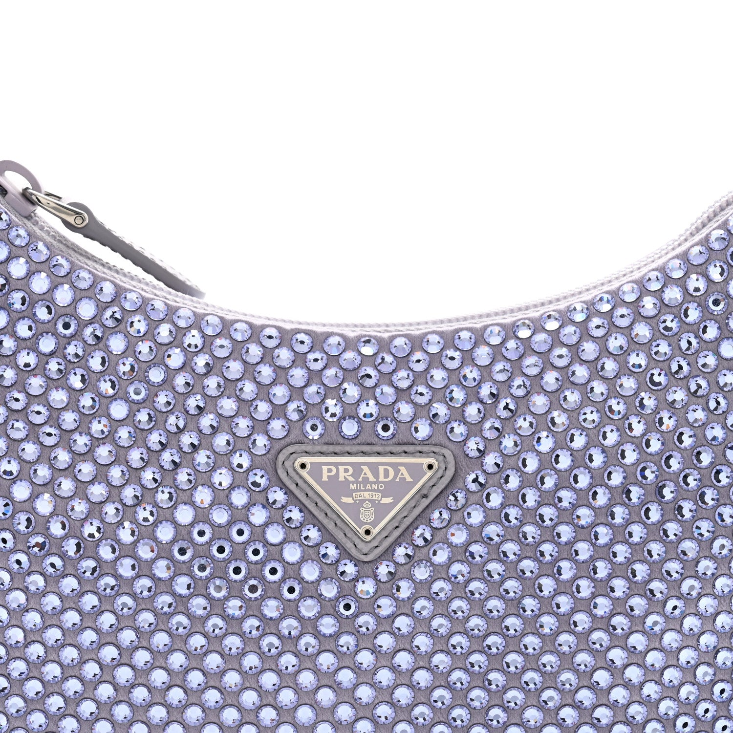 Prada Satin Crystal Mini Re-Edition 2000 Bag Glicine 7 of 9