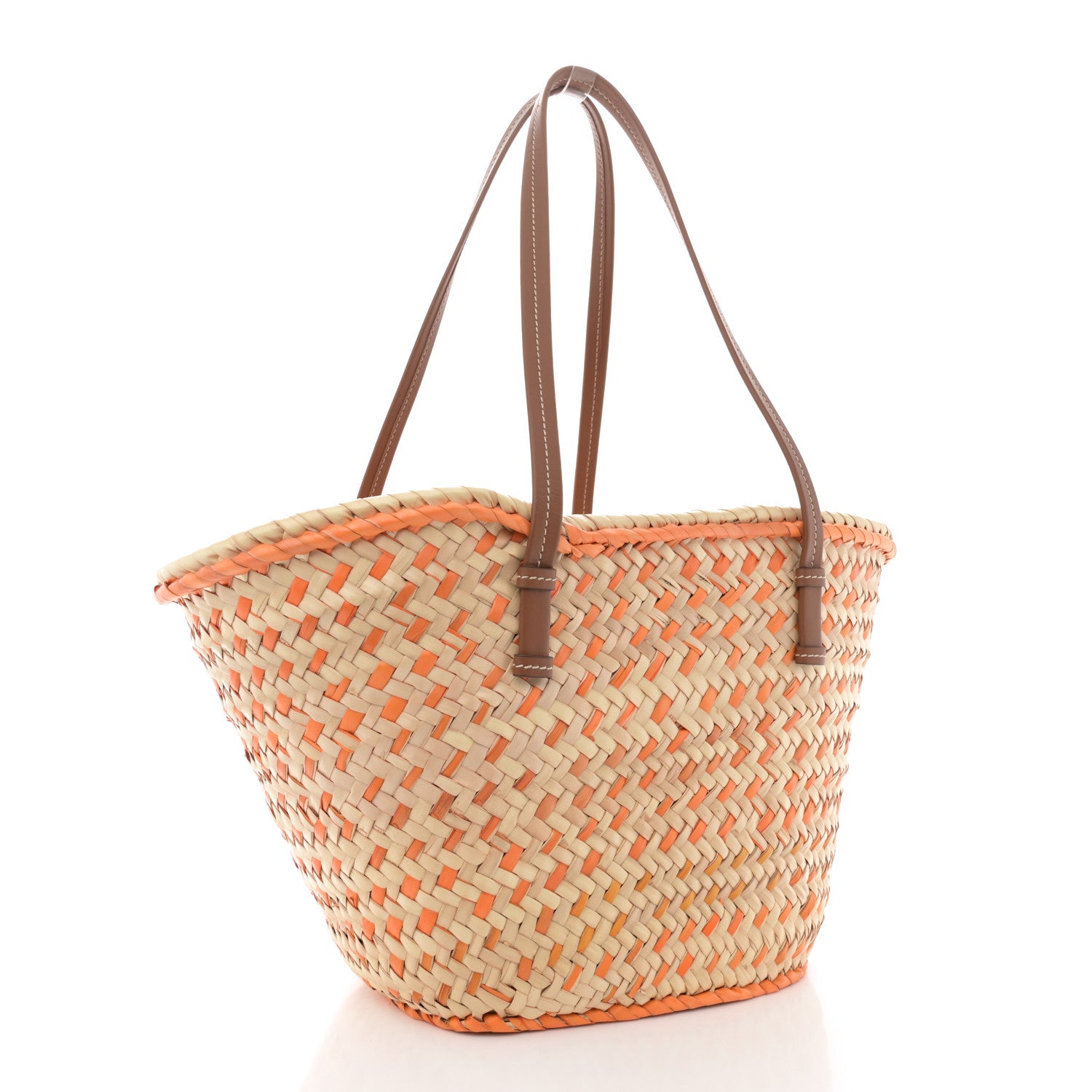 Miu Miu Palmetto Logo Tote Basket Natural Aranci 3 of 12