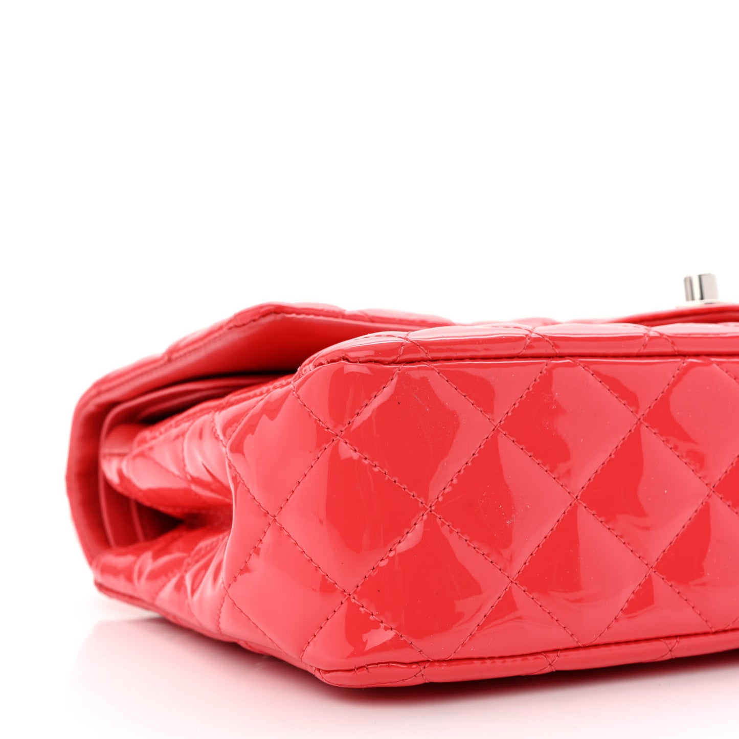 Patent Quilted Medium Double Flap Pink