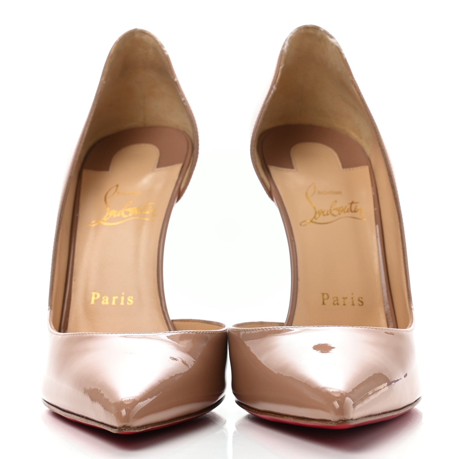 Christian Louboutin Patent Iriza 100 Pumps 40.5 Nude 3 of 9