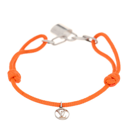 Louis Vuitton Sterling Silver Virgil Abloh Lockit Adjustable Cord Bracelet Orange 2 of 3