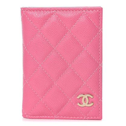 Chanel Caviar Quilted Card Holder Wallet Pink 1 of 8