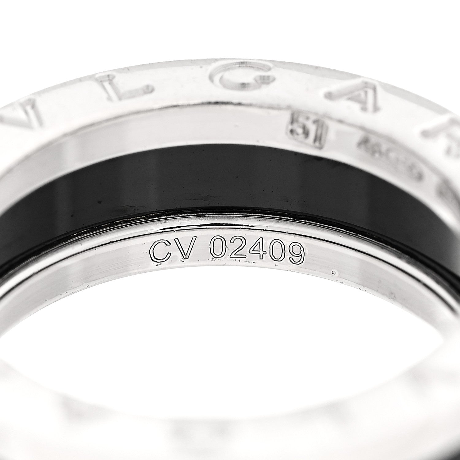 Bulgari Sterling Silver Ceramic Save The Children One-Band Ring 51 5.75 5 of 6