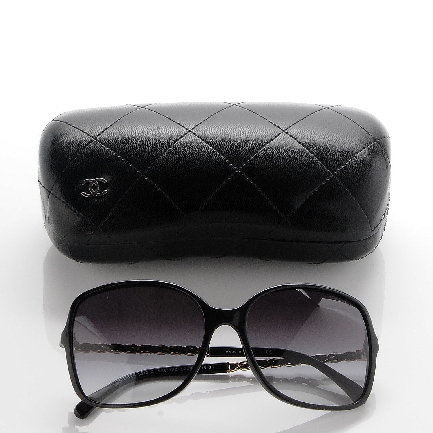 Chanel Lambskin Square Chain Sunglasses 5210-Q Black 9 of 9
