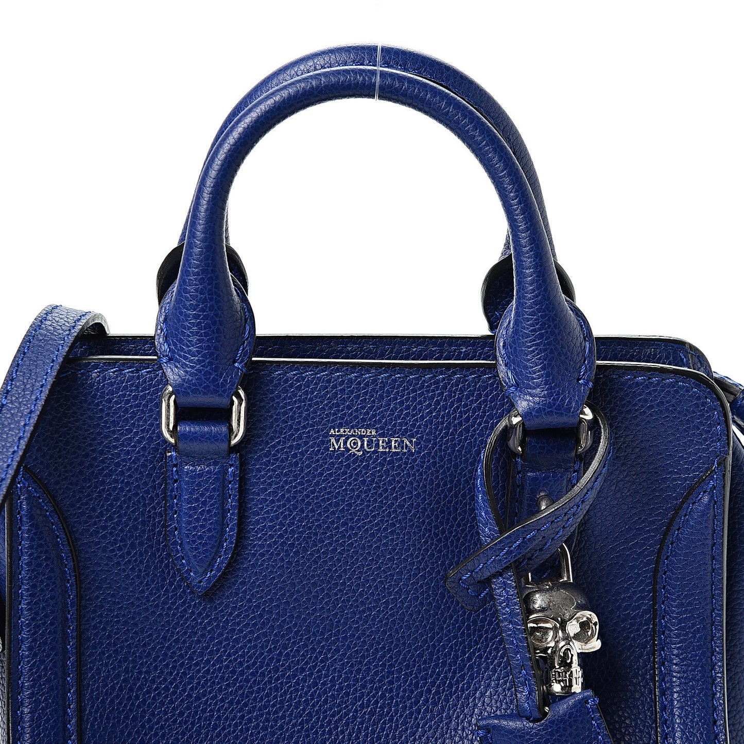 Pebbled Calfskin Mini Padlock Tote Ultramarine