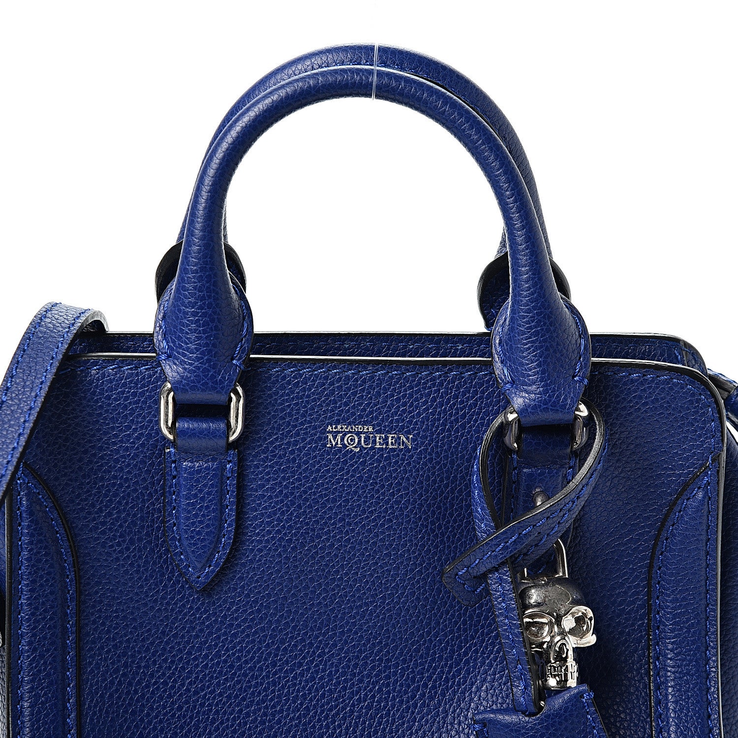 Alexander McQueen Pebbled Calfskin Mini Padlock Tote Ultramarine 7 of 9